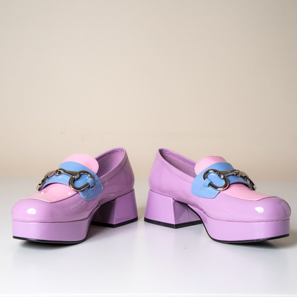 NEW 💕 Jeffrey Campbell Student 2 Platform Loafer Patent Leather Liliac - Picture 11 of 17